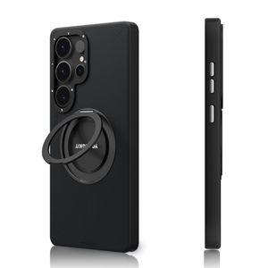 قاب گوشی سامسونگ Samsung S25 Ultra یانگ کیت Youngkit مدل Leather 360° Rotation Ring Stand Case Magsafe