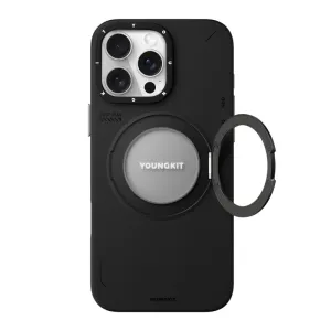 قاب گوشی آیفون iphone 15 pro max یانگ کیت Youngkit مدل Leather 360 Rotation Ring Stand Case Magsafe
