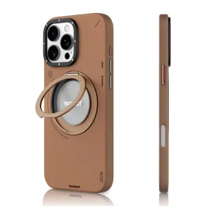 قاب گوشی آیفون iphone 15 pro max یانگ کیت Youngkit مدل Leather 360 Rotation Ring Stand Case Magsafe