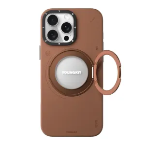 قاب گوشی آیفون iphone 15 pro max یانگ کیت Youngkit مدل Leather 360 Rotation Ring Stand Case Magsafe