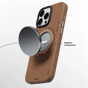 قاب گوشی آیفون iphone 15 pro max یانگ کیت Youngkit مدل Leather 360 Rotation Ring Stand Case Magsafe