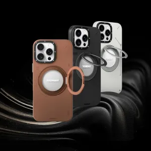 قاب گوشی آیفون iphone 15 pro max یانگ کیت Youngkit مدل Leather 360 Rotation Ring Stand Case Magsafe