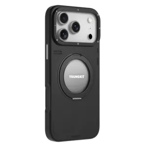 قاب گوشی آیفون iphone 17 pro یانگ کیت Youngkit مدل Leather 360 Rotation Ring Stand Case Magsafe