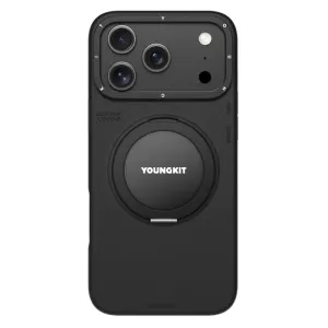 قاب گوشی آیفون iphone 17 pro یانگ کیت Youngkit مدل Leather 360 Rotation Ring Stand Case Magsafe