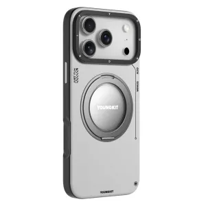 قاب گوشی آیفون iphone 16 pro یانگ کیت Youngkit مدل Leather 360 Rotation Ring Stand Case Magsafe