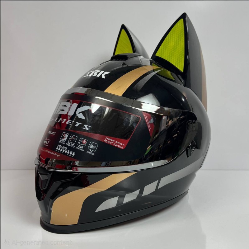 کلاه کاسکت خرگوشی ibk مشکی-فسفری