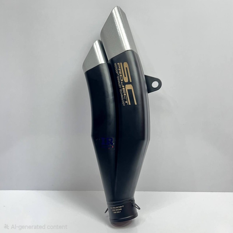 اگزوز قهرمانی موتور سیکلت اس سی sc دو لول سایلنسر دار  مشکی