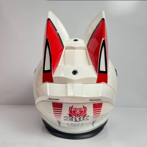 کلاه کاسکت خرگوشی ibk سفید-قرمز