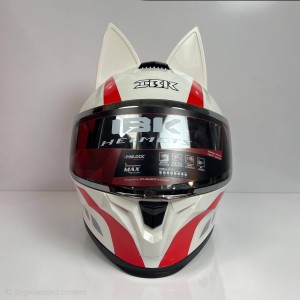 کلاه کاسکت خرگوشی ibk سفید-قرمز