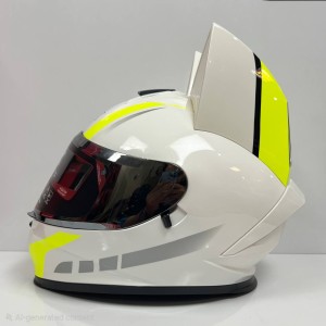 کلاه کاسکت خرگوشی ibk سفید-فسفری