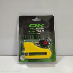 قفل دیسک سایز بزرگ 10mm برند OK زرد