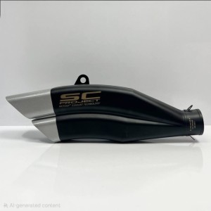 اگزوز قهرمانی موتور سیکلت اس سی sc دو لول سایلنسر دار  مشکی