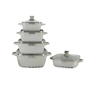 سرویس پخت و پز 10 پارچه لایف اسمایل مدل گرانیتی قالب مربع  SPF