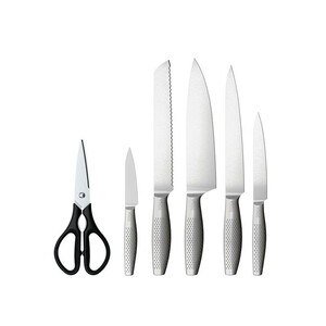 سرویس چاقو 7 پارچه با تیغه استیل و با دسته استیل نینجا مدل K62006