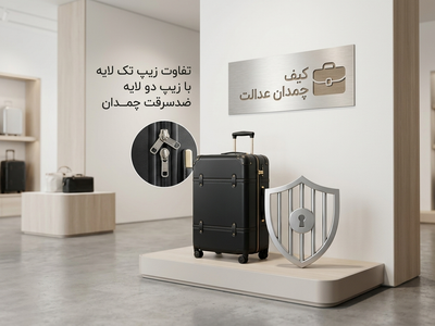 تفاوت زیپ تک لایه با زیپ دو لایه ضد سرقت چمدان