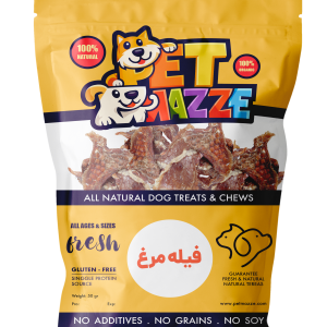 تشویقی طبیعی سگ، چیپس فیله مرغ برند پت مزه (35 گرمی)