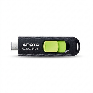 فلش مموری کشویی ای دیتا مدل UC300 ظرفیت 64 گیگابایت با رابط USB Type-C و استاندارد USB 3.2 Gen 1، سرعت انتقال داده تا 5 گیگابایت بر ثانیه، سازگار با لپ‌تاپ، گوشی، تبلت و تلویزیون، بدون نیاز به نصب درایور