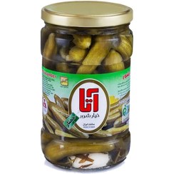 خیارشور نول آتا شیشه ای 700 گرمی در بسته بندی 12 عددی