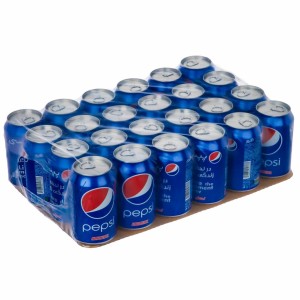 نوشابه قوطی پپسی 330 میلی لیتری در بسته بندی 24 عددی