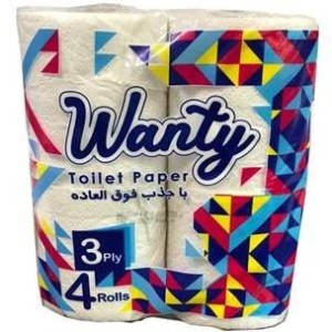 دستمال توالت 4 قلو ونتی در بسته بندی 18 عددی