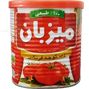 رب گوجه فرنگی میزبان 800 گرمی در بسته بندی 12 عددی