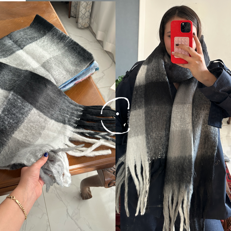 بیگ اسکارف چهارخانه مدل روزگار/Big Scarf