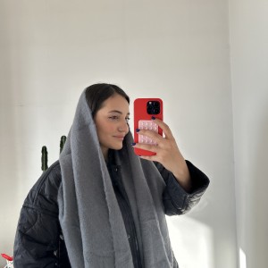 بیگ اسکارف طوسی تیره/Big Scarf