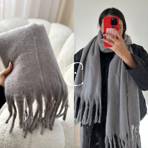 بیگ اسکارف طوسی کم رنگ/Big Scarf