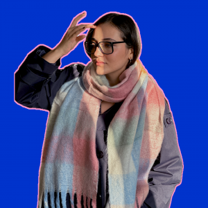 بیگ اسکارف چهارخانه مدل پاستل /Big Scarf