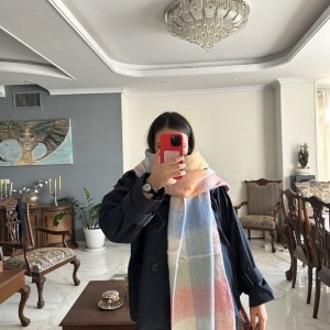 بیگ اسکارف چهارخانه مدل پاستل /Big Scarf