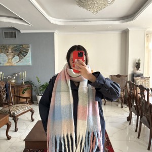 بیگ اسکارف چهارخانه مدل پاستل /Big Scarf