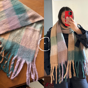 بیگ اسکارف چهارخانه مدل خرمن /Big Scarf