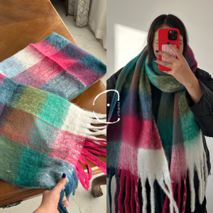 بیگ اسکارف چهارخانه مدل باربی /Big Scarf