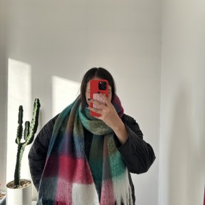 بیگ اسکارف چهارخانه مدل باربی /Big Scarf