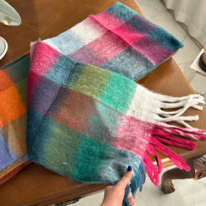 بیگ اسکارف چهارخانه مدل باربی /Big Scarf