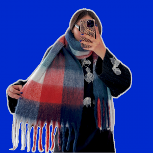 بیگ اسکارف چهارخانه مدل &quot; آغازیان&quot;  /Big Scarf