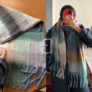 بیگ اسکارف چهارخانه مدل  Big Scarf/ Autumn