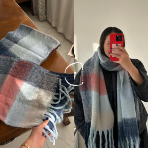 بیگ اسکارف چهارخانه مدل کریسمس /Big Scarf