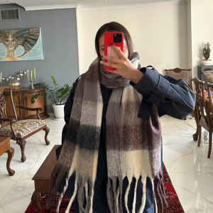 بیگ اسکارف چهارخانه مدل شمس /Big Scarf