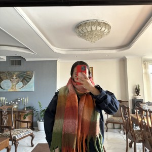 بیگ اسکارف چهارخانه مدل چاشنی /Big Scarf