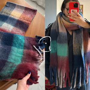بیگ اسکارف چهارخانه مدل Big Scarf/Galaxy