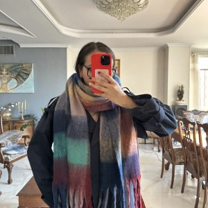 بیگ اسکارف چهارخانه مدل Big Scarf/Galaxy