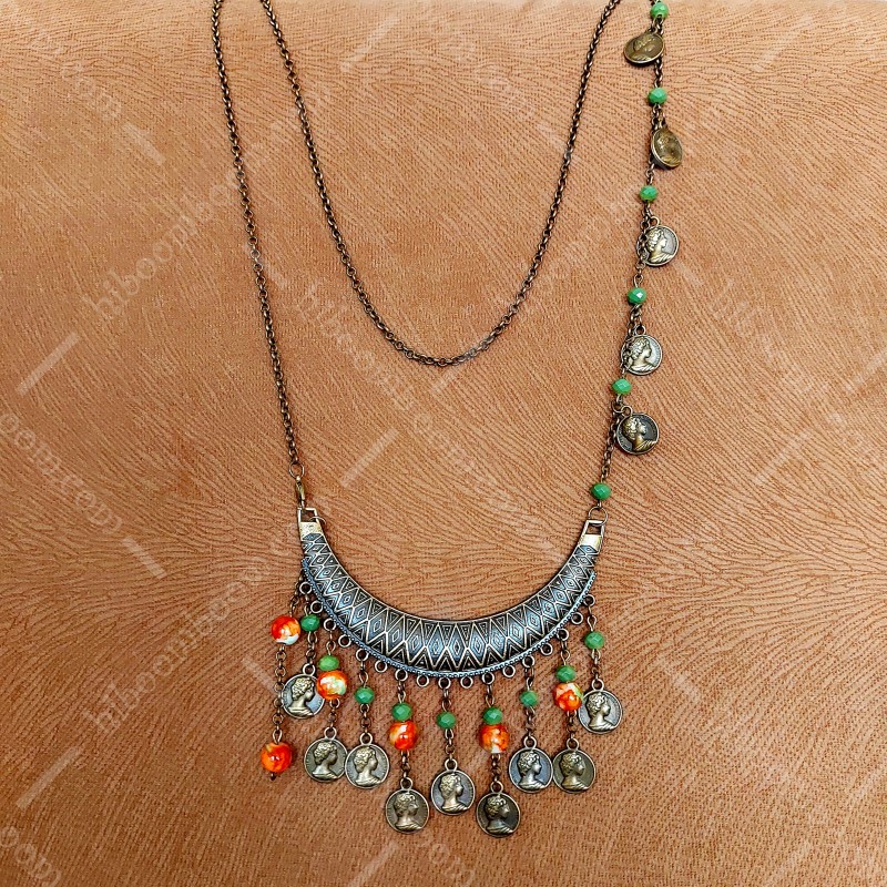 گردنبند برنزی طرح سکه الیزابت