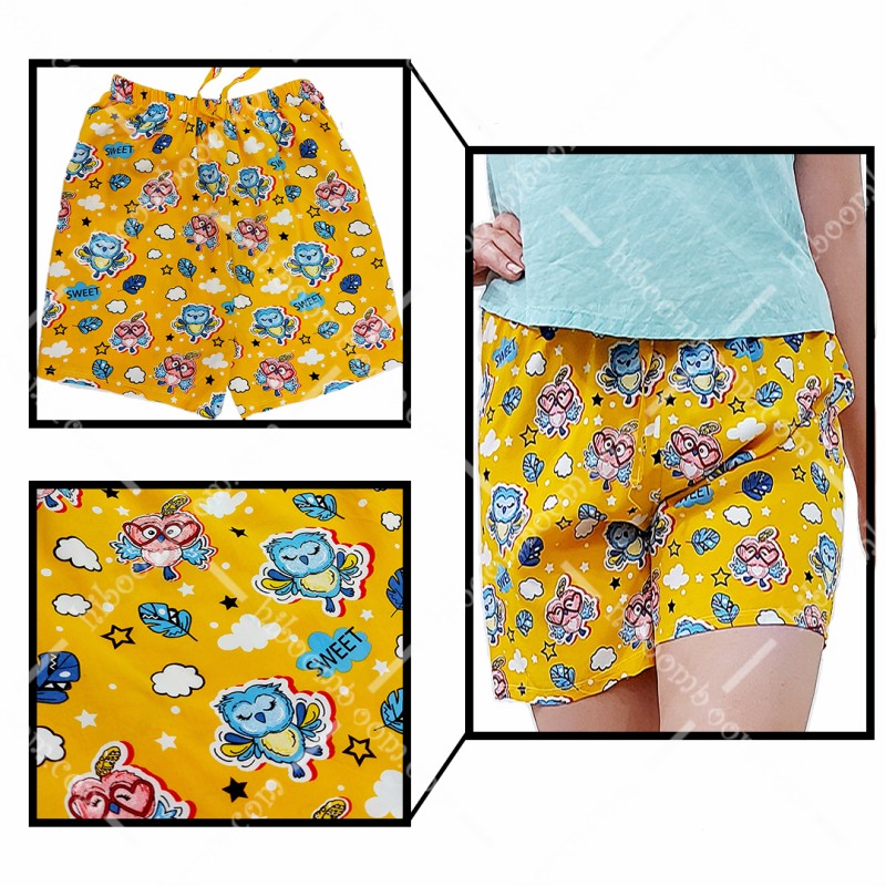 شلوارک راحتی نخی زنانه تایلندی طرح 3