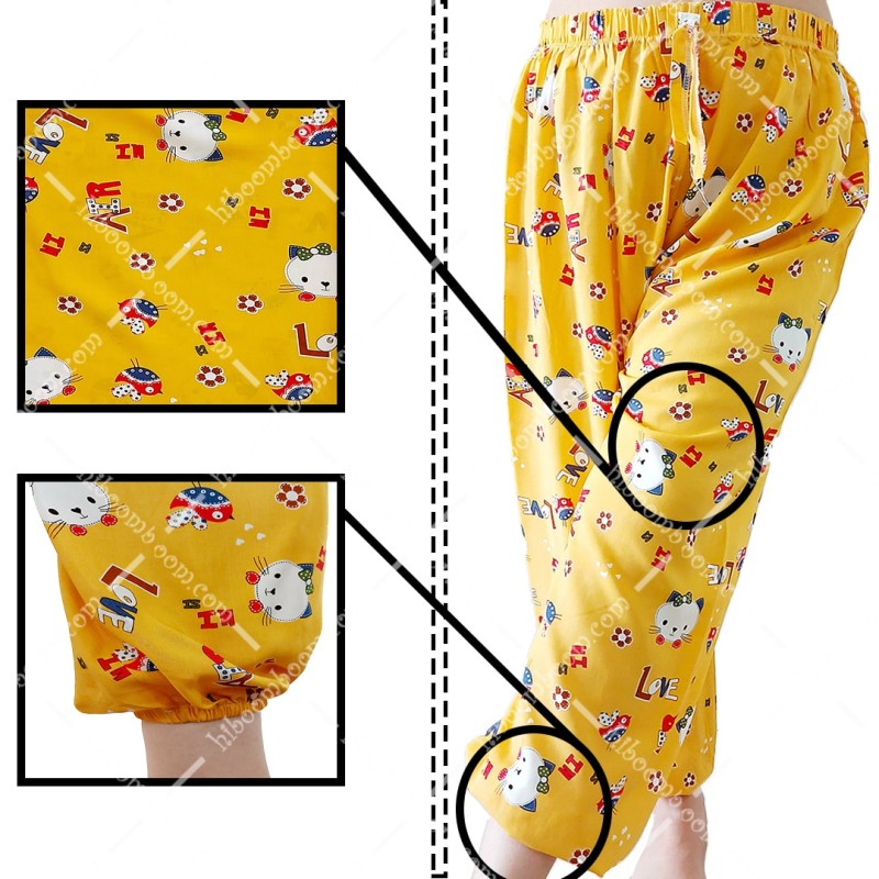 شلوار نخی تایلندی دمپا کشدار طرح 4