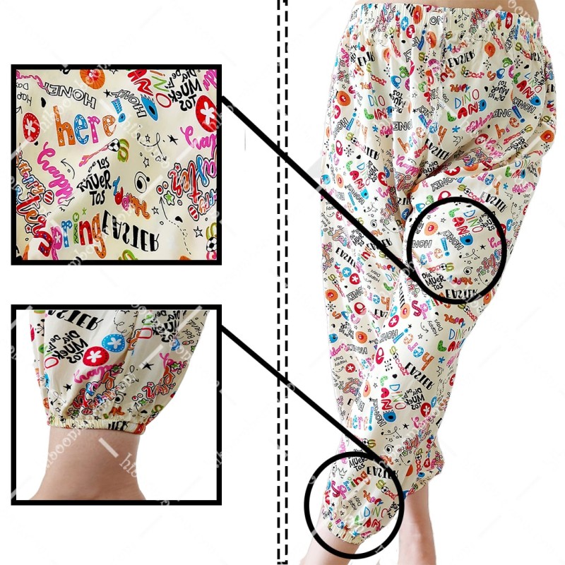 شلوار نخی تایلندی دمپا کشدار طرح 5