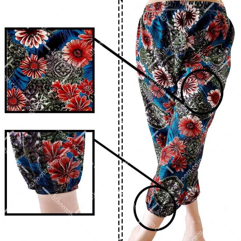 شلوار نخی تایلندی دمپا کشدار طرح 6