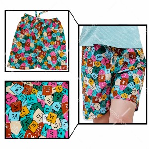 شلوارک راحتی نخی زنانه تایلندی طرح 8