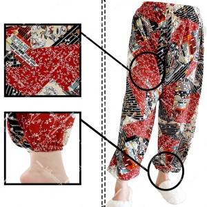 شلوار نخی تایلندی دمپا کشدار طرح 2