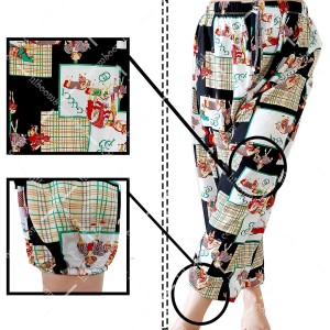 شلوار نخی تایلندی دمپا کشدار طرح 7